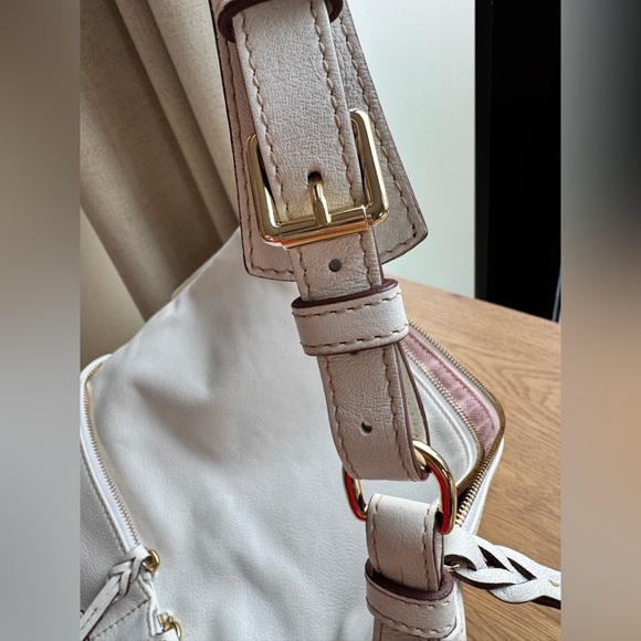 Dooney & Bourke | Large Dillen Pocket Sac White Leather Purse Hobo Shoulder - Picture 3 of 16